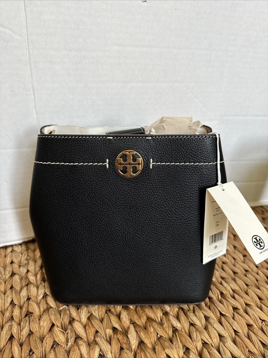 New Tory Burch Felix Bucket Bag Leather Black Crossbody New Tory Burch Felix Bucket Bag Leather Black Crossbody