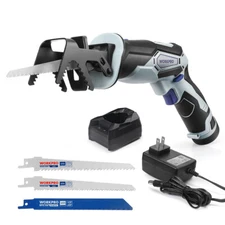 WORKPRO 12V Cordless Reciprocating Saw w/Clamping Jaw Alloy Steel Variable Speed