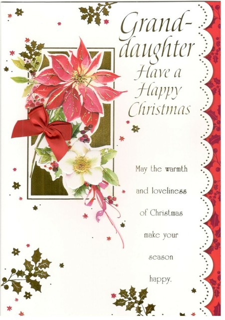 Granddaughter Christmas Card. Have A Happy Christmas.Traditional Card