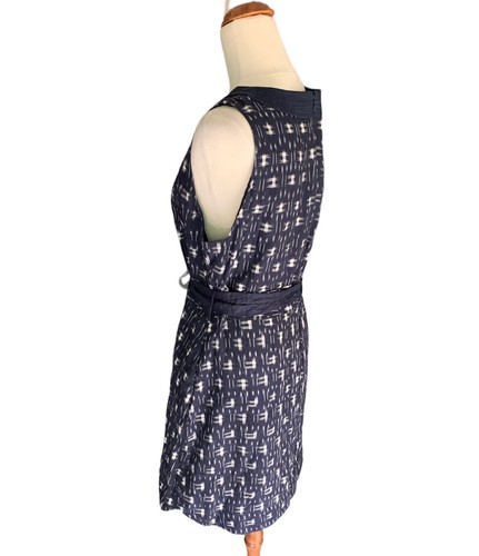 J. Crew Sleeveless Classic Check Dress Size 12 - Very good Condition - Navy Blue - Picture 8 of 14