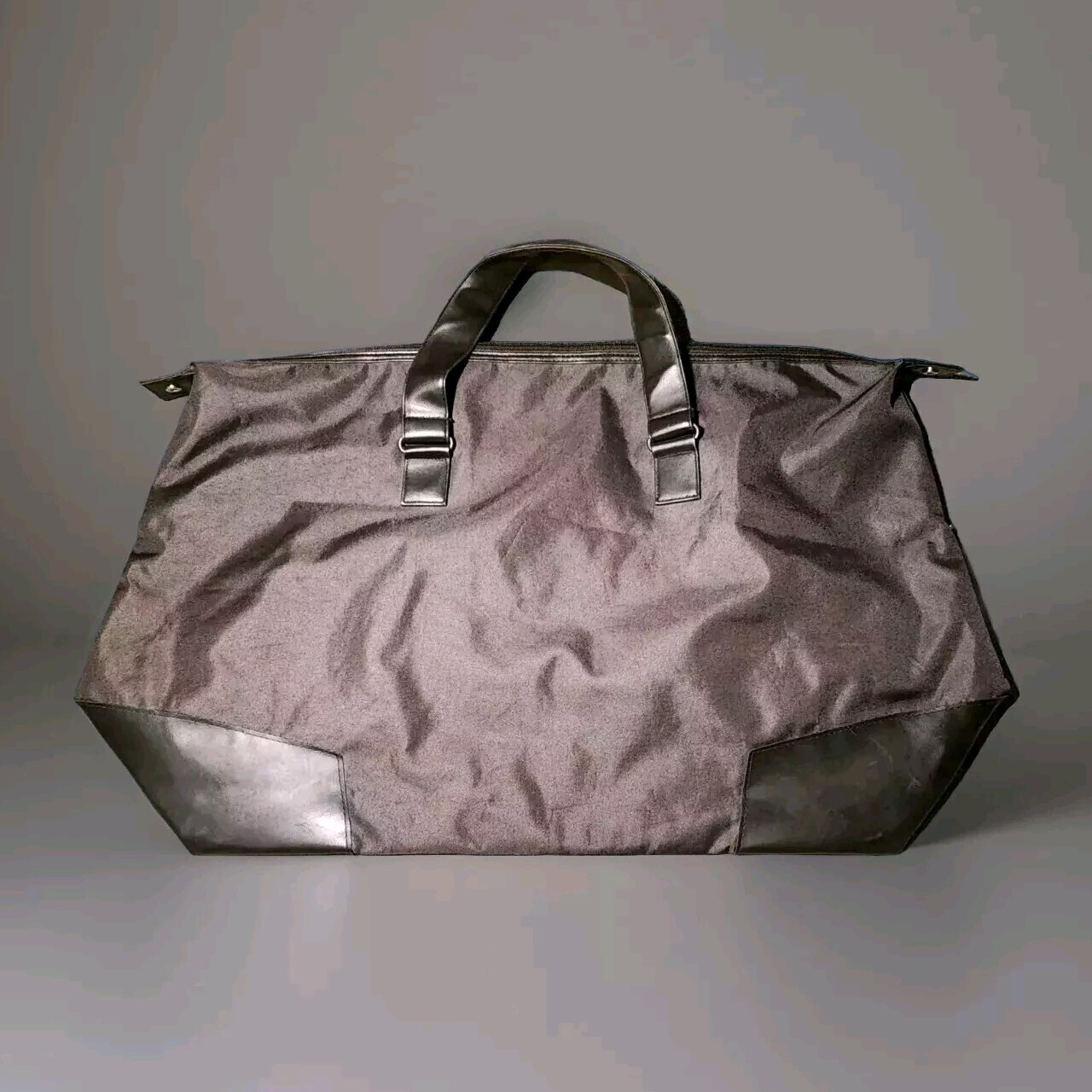 SAINT LAURENT Borsa tote YSL Parfums marrone nylon tela con bordo ecopelle ottime condizioni