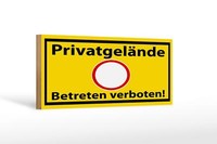 Holzschild Hinweis 27X10 Cm PrivatgeläNde Betreten Verboten Deko Schild