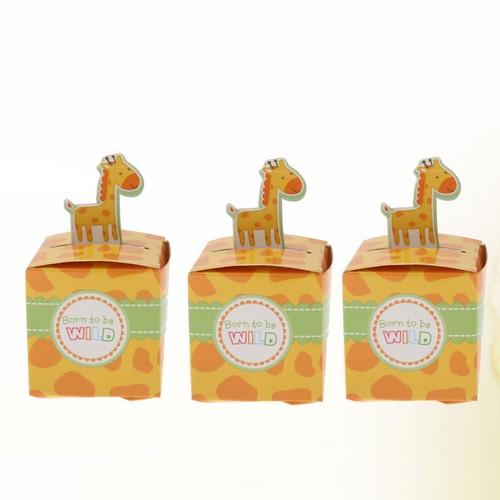 10 Stück Giraffe Bonboniere Papier Hochzeit Geschenkboxen Tiermotiv Goodies - Bild 3 von 12