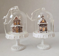 Gingerbread House Dome Ornaments Set of 2 Different