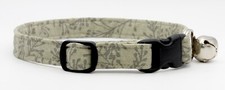 NEW HANDMADE BREAKAWAY SAFETY CAT COLLAR  Gray Branches  Cotton