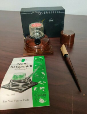 Regal Reservoir Pen Set Walnut With Box and Manual 