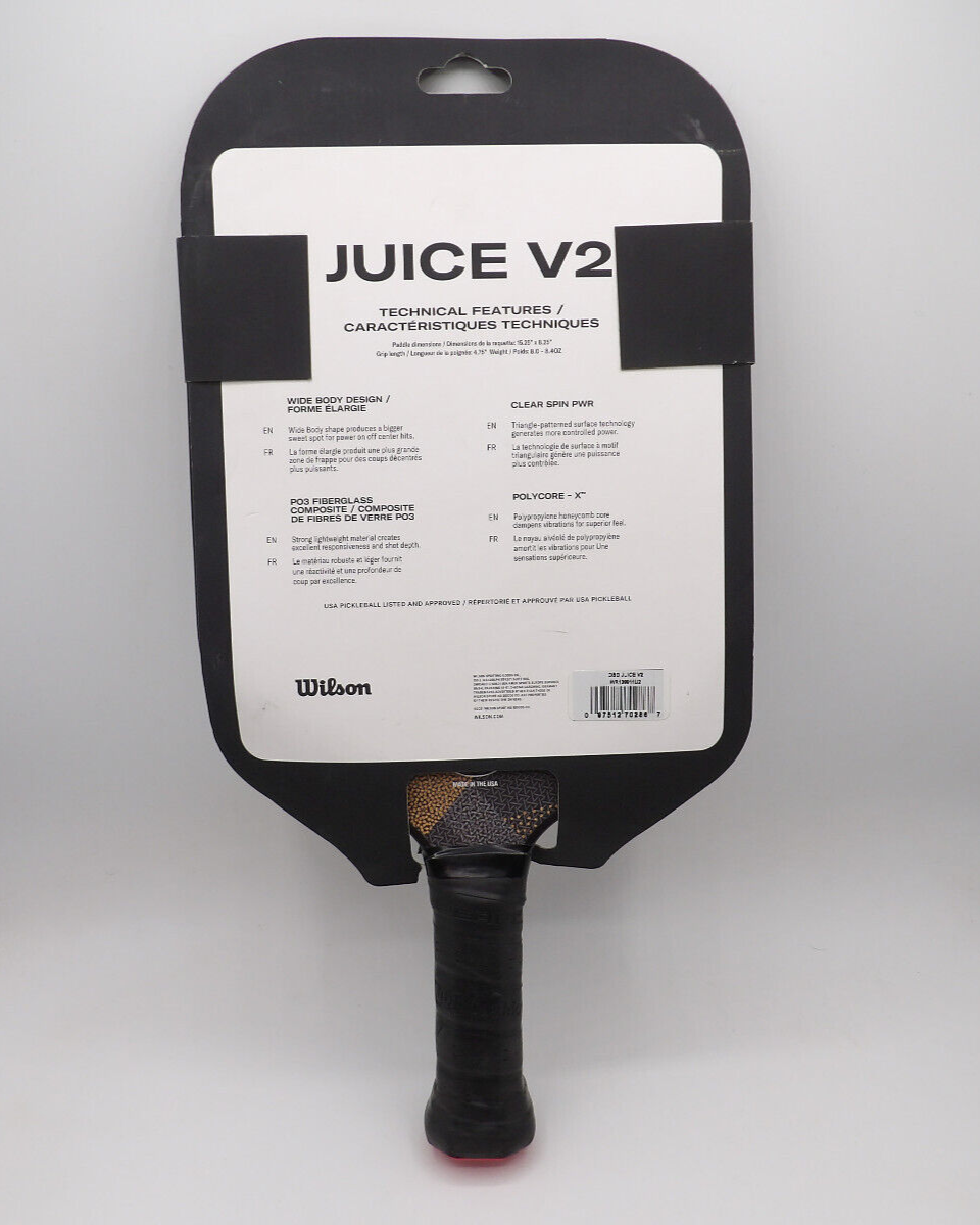 Wilson Juice V2 Pickleball Paddle Fiberglass Composite 8oz 4.75