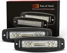 7" Flush Mount LED Light Pods 2 Pcs 4800LM Off Road LED Work Lights Bar Flood