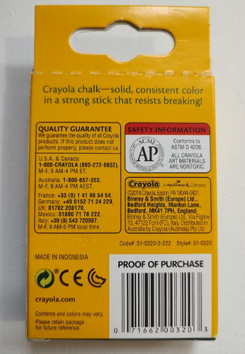 12pc Crayola Chalk ~White~ Break Resistant ~Write Smooth Lines - Picture 2 of 4