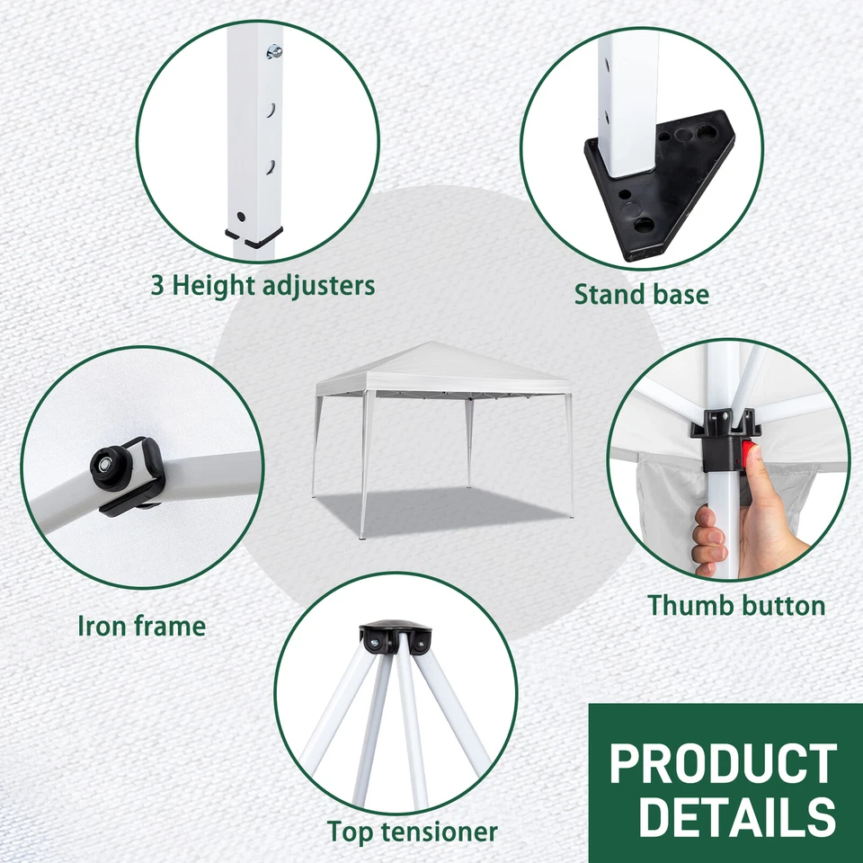 Práctica Tienda Plegable Ángulo Recto Impermeable 3x3m Foto 4 de 4