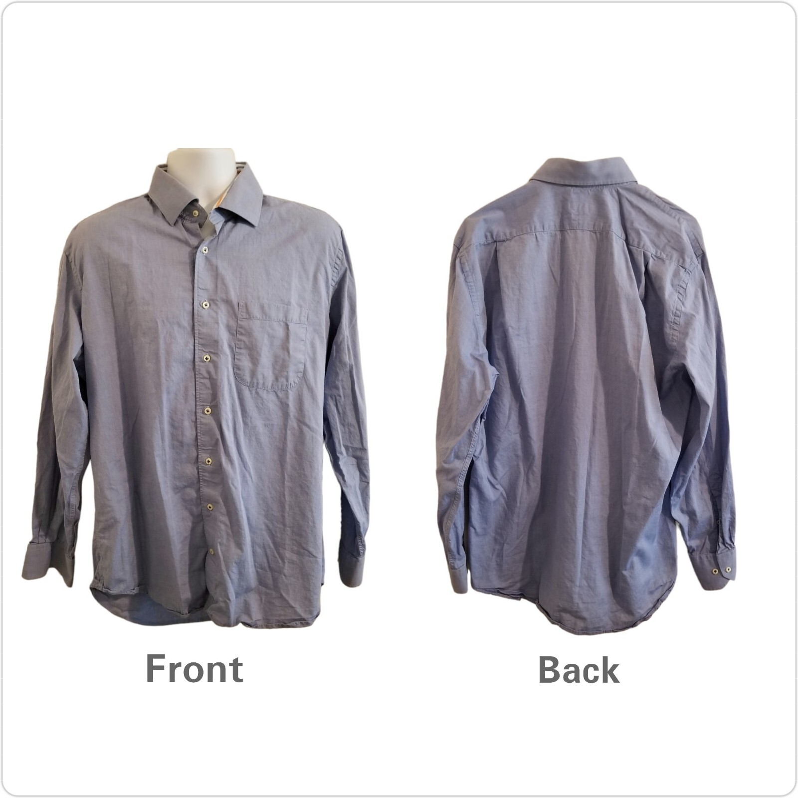 Peter Millar Mens Large Solid Light Blue Button F… - image 10