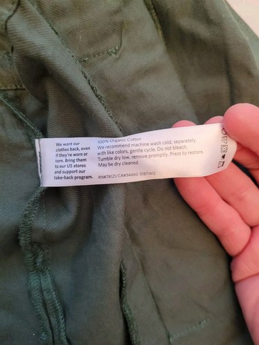 Eileen Fisher Nori Green Soft Organic Cotton Twill Drawstring Jacket Sz. Large - Picture 15 of 21