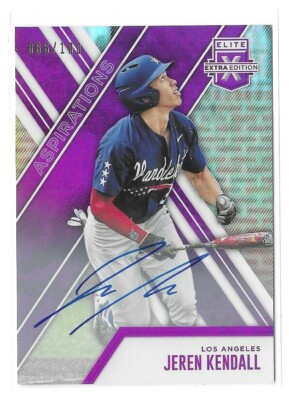2017 Elite Extra Edition Aspirations Purple Autograph /100 Jeren Kendall RC #23