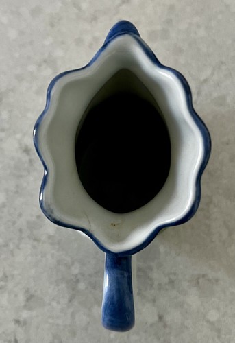 Vintage Andrea by Sadek Ceramic Rooster Mini Pitcher Figurine Blue White 3” Tall - Picture 7 of 7