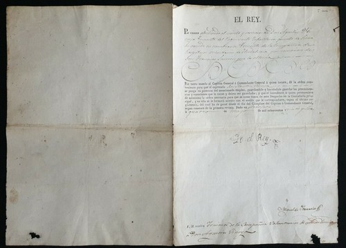 Espagne King Ferdinand VII Signé Royal Marine Manuscript Document - Photo 6 sur 12