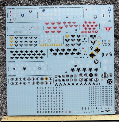 Warhammer 40k leviathan Space Marine Decals / Transfer Sheet      Free Ship.....
