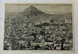 1887 magazine engraving ~ Greece GENERAL VIEW OF ATHENS
