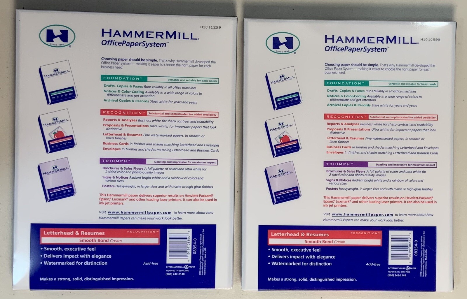 Hammermill Watermarked Letterhead Resume CREAM 100 SHEETS PAPER ACID