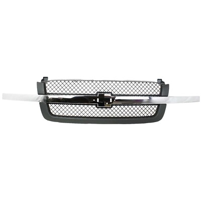 Grille Assembly For 03-06 Chevrolet Silverado 1500 Avalanche 1500 Textured Gray