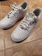 Men Nike Air Force 1 White on White - Very Good Condition SIZE 9.5 AUTHENTIC 