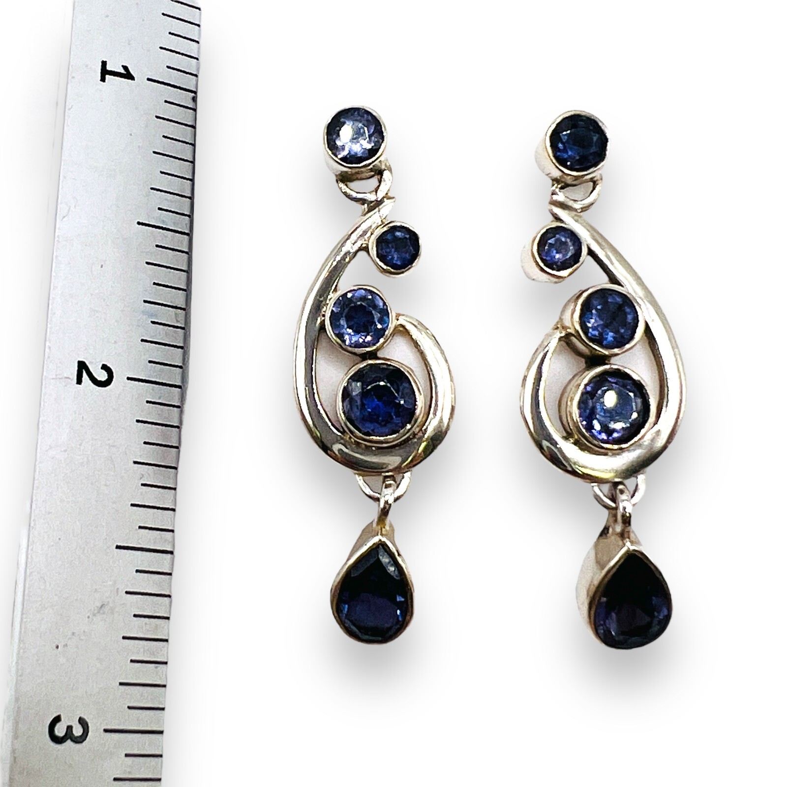 Solid 925 Sterling Silver Blue Natural Iolite Mul… - image 5