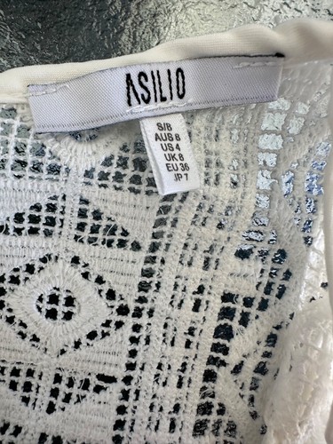 ASILIO Brand, White Long Dress, size 8 - Picture 2 of 6