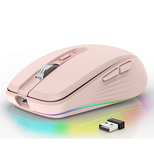 Wireless Mouse Bluetooth-compatible 5.1+2.4Ghz Rechargeable Dual Mode Mouse - Picture 16 of 27