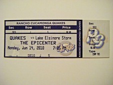 RANCHO CUCAMONGA LAKE ELSINORE 6/14/10 baseball ticket stub 2010 MATT SHOEMAKER