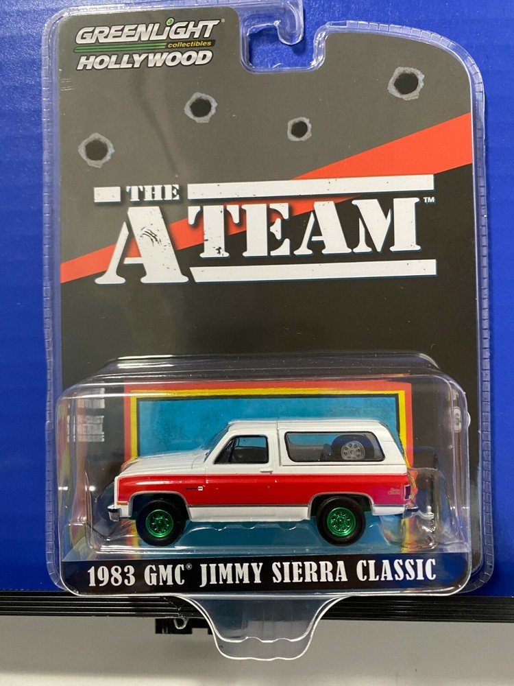 1/64 GREENLIGHT HOLLYWOOD A-TEAM 1983 GMC JIMMY SIERRA CLASSIC WHITE CHASE CAR