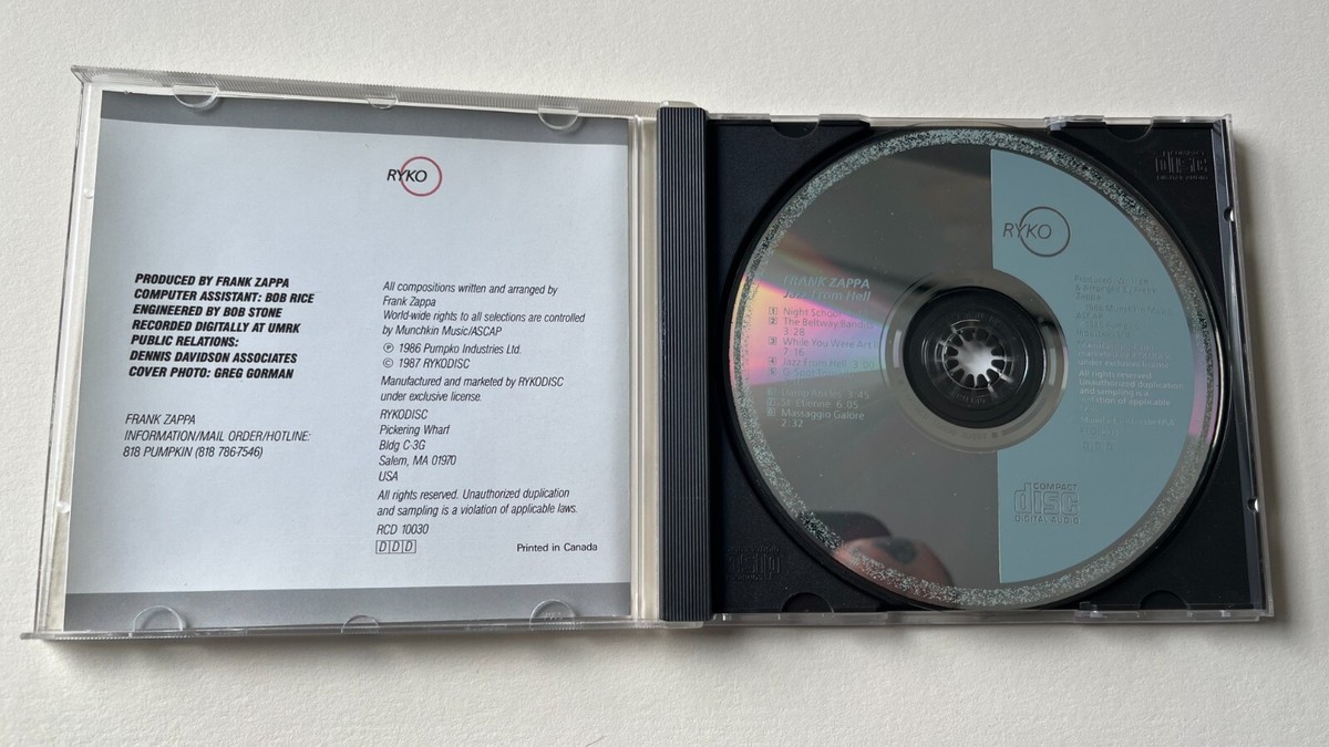 Frank Zappa ~ Jazz From Hell ~ CD 1987 RYKO - FREE SHIPPING | eBay