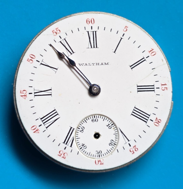 Vintage Waltham Grade Seaside 15 Jewel Pocket Watch Movement - Bad Mainspring