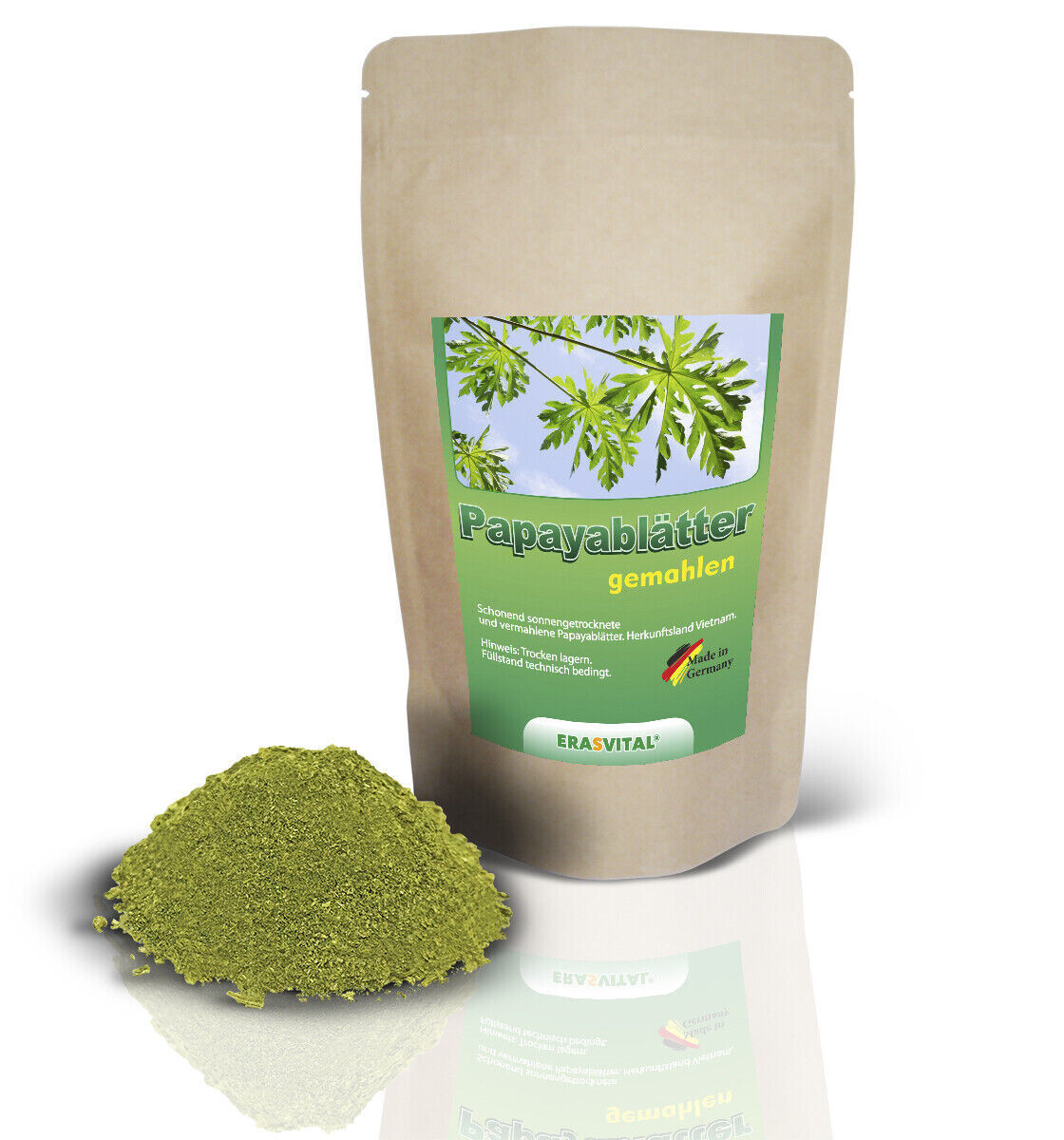 Papaya Blätter und Stengel gemahlen 100g / 200g im Standbeutel