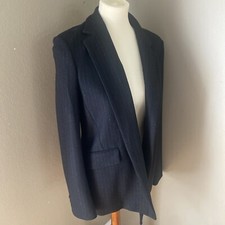 THEORY 495 Striped Lined Wool Blend Sedeia Blazer Jacket Black Melbourne 10