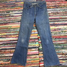 Vintage 1970s Levi's Orange Tab Western Boho Boot Cut Flare Blue Jeans 28x30