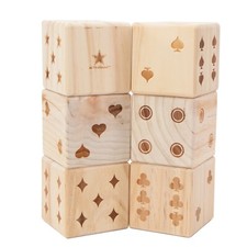 3.5" Cube Outdoor Giant Wooden Dice lawn yard outdoor games in burlap bag