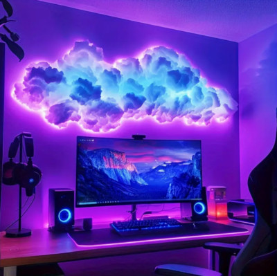 16ft RGB Cloud Light LED Wall Decor Thunderstorm Gaming Room Night Light