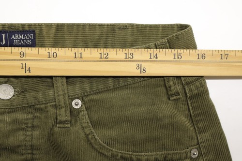Armani Jeans Men's Simin T Vintage Corduroy Straight Leg Jeans Green Sz 33X33 - Picture 5 of 15