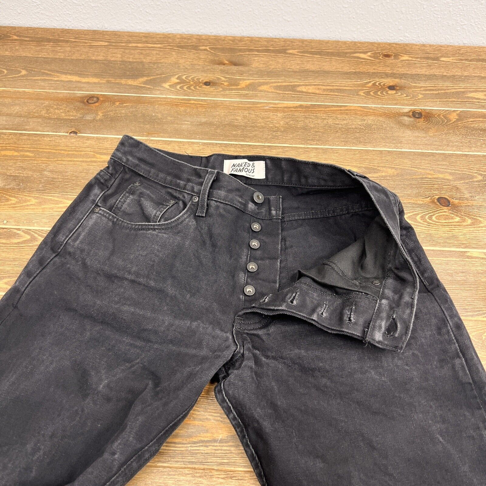 Naked and famous black jeans sz 30 x28 - image 3