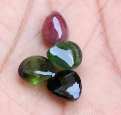 10.70 Ct 100% Natural Multi Color Tourmaline Pear Cabochon Loose Gemstone - Picture 3 of 5