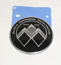 CHEVY "BLACK DIAMOND AVALANCHE" CHROME AND BLACK EMBLEM LOGO NEW GM  22913047