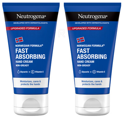 2 NEUTROGENA Fast Absorbing Moisturizing Non-Greasy Hand Cream 75ml