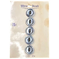 Ultra Kraft Vintage Buttons Grey 5/8 Size 24 #1640 Decorative Sewing Cat's Eye