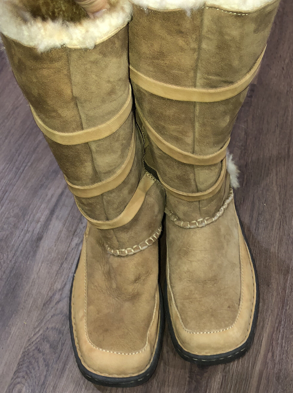 Cabela's Womens 14” Boots Brown Suede Leather Shearli… Gem