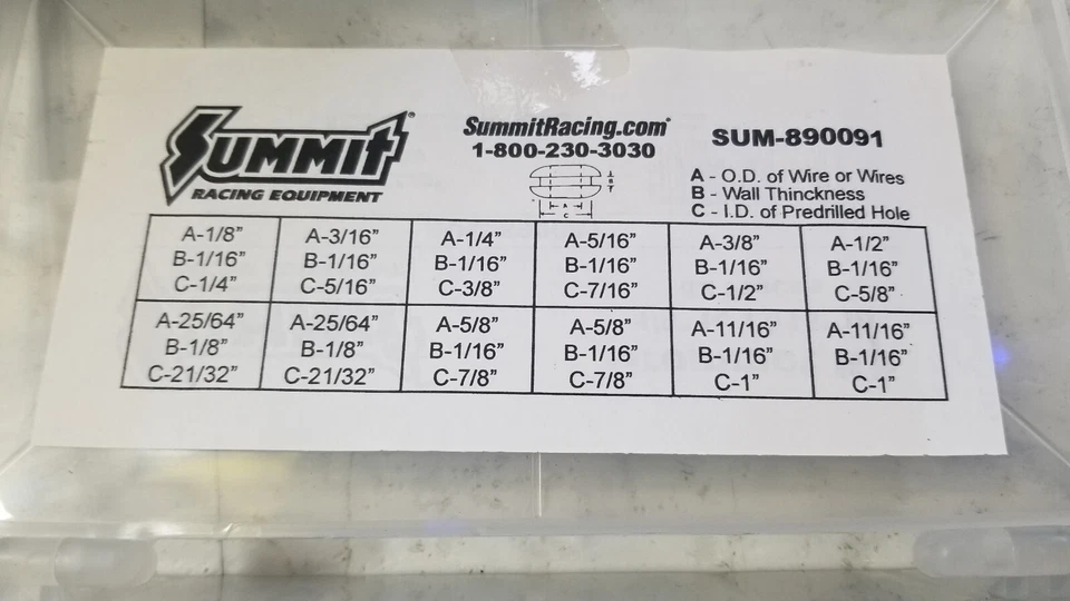Summit Racing 890091, 82 piece Rubber grommet kit, case included (Missing 13) - Image 2 of 3