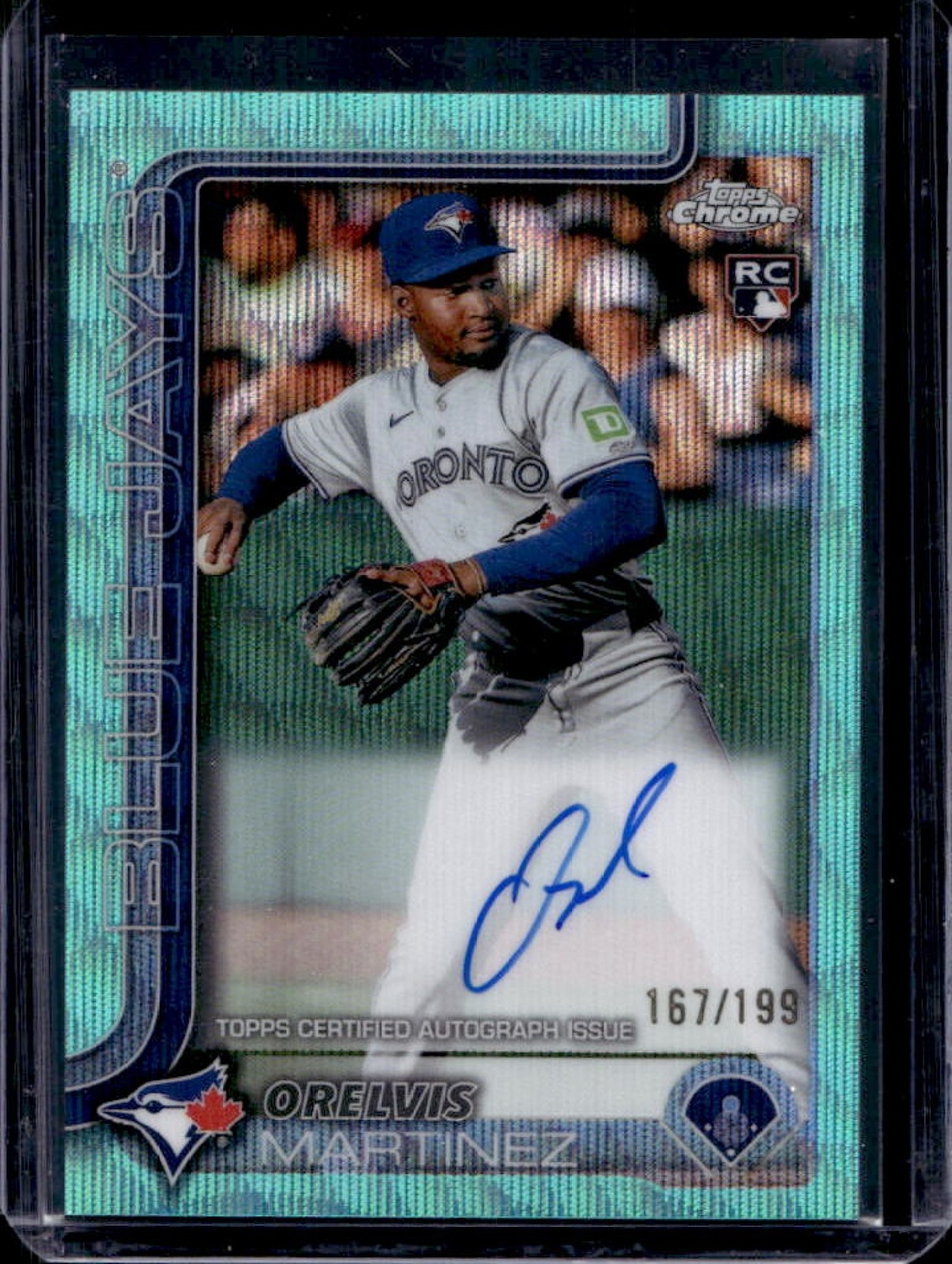 2025 Topps Chrome Orelvis Martinez Rookie Auto RC Aqua Wave Refractor #/199