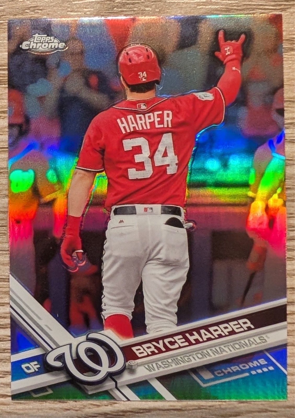 2017 Topps Chrome - Photo Variation Bryce Harper #48 Refractor Red Jersey