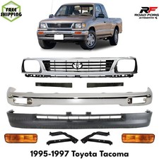 Front Bumper Chrome Steel Grille Assembly Kit For 1995-1997 Toyota Tacoma Front Bumper Chrome Steel Grille Assembly Kit For 1995-1997 Toyota Tacoma