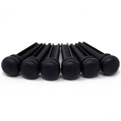 Crosby Slotted Pure Ebony Bridge Pins for 6 & 12 String Guitar