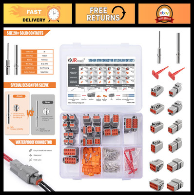 Deutsch DTM Connector Kit 2-12 Pin with Solid Contacts & Removal Tools, Size 20