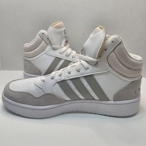 Adidas Aros Zapatos 3.0 Medianos Para Hombre Talla 7.5 Tenis de Baloncesto Blanco Gris Raro - Imagen 4 de 9